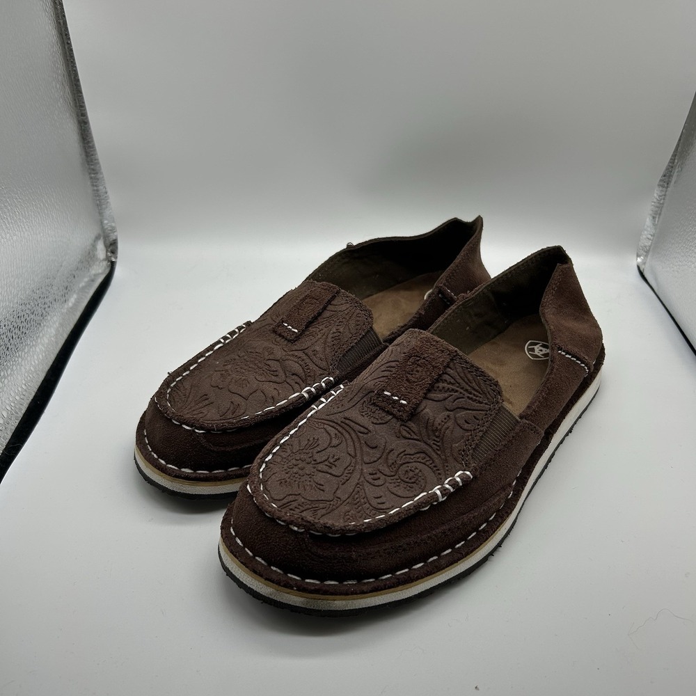 Ariat Women's Cruiser Slip On Comfort Shoes Brown Floral Emboss 10031609